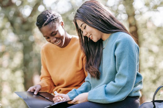 student relaxing outdoors