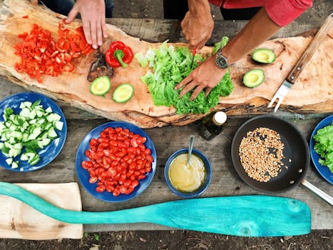 colorful plates of healthy food