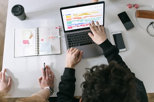 digital planner on a laptop