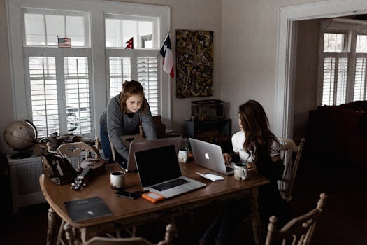 Students discussing ideas on a video call