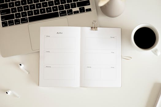 study schedule on a desk