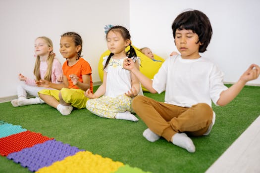 students practicing mindfulness